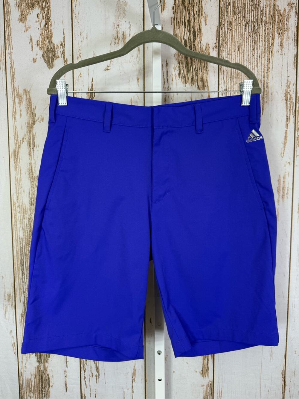 Adidas, Bright Blue Flat Front Golf Shorts. Size 32. Excellent condition!
